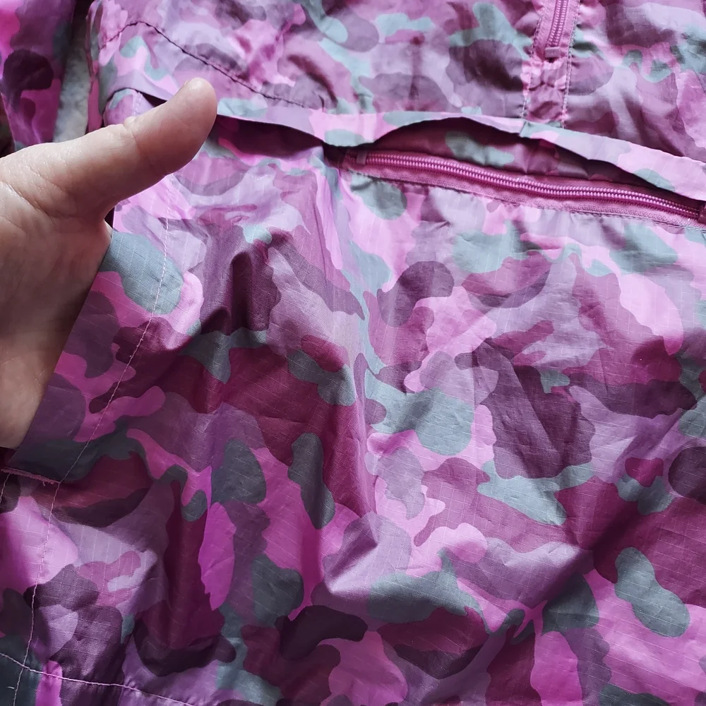 The Children's Place Pink and Gray Camo Hooded Jacket Med 7/8 Wind Breaker